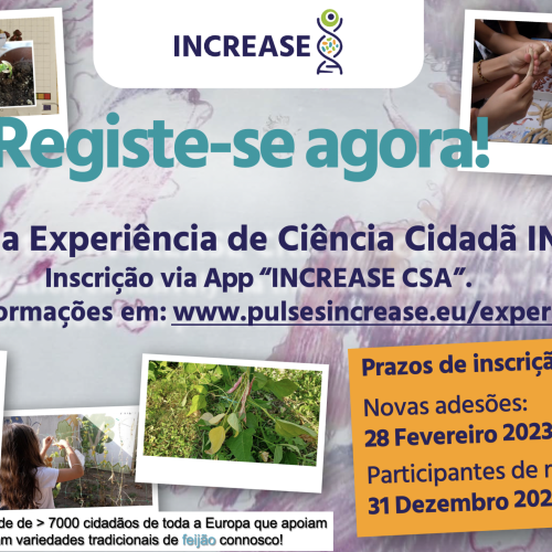 Participe na 3ªronda da Experiência de Ciência Cidadã INCREASE