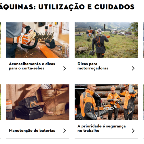 Stihl ao lado dos profissionais de jardinagem, agricultura e silvicultura com conteúdos premium na sua página web